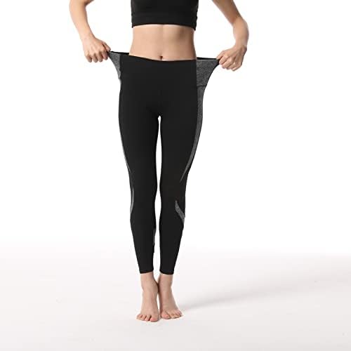 Foxwish Women's Mesh Painel lateral da cintura alta ioga Pants Skinny Workout Leggings ativos