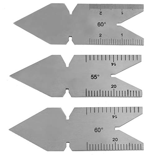 Medidor de inclinação, ferramentas de corte de parafuso de calibre de peixe medidores de rosca, moagem leve para medir parafusos