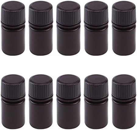 Edema 10pcs plástico laboratório químico reagente garrafas marrom garrafas líquidas 5ml