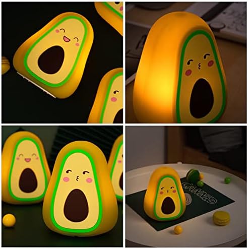 Homoyoyo 1pc sensor de luz favorece decoração crianças mudando abacate adorável lâmpada de lâmpada colorida em forma de cozinha usb silicone cartoon canteiro de casa prática pate