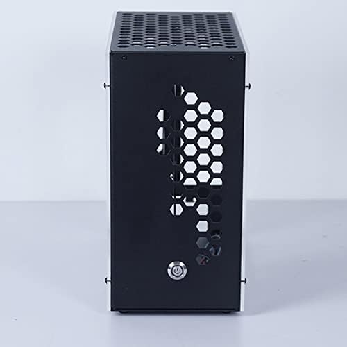 ITX Mid Tower PC Caso de computador Mini Mãe Mãe Caixa Computador, Suporte SFX Supplicação de alimentação, Painel lateral