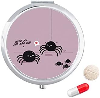 Padrão de aranha inseto carbweb ilustração caixa de pílula de bolso de bolso caixa de armazenamento dispensador de