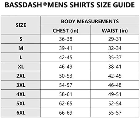 Bassdash Men's UPF 50+ camisa de pesca camuflagem rápida seca de manga comprida camisetas de caminhada de caiaque