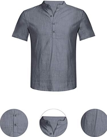 Camiseta masculina de algodão masculino GDJGTA Blusa de t-shirt linho de linho solto de manga solta Blusa masculina masculina Camiseta