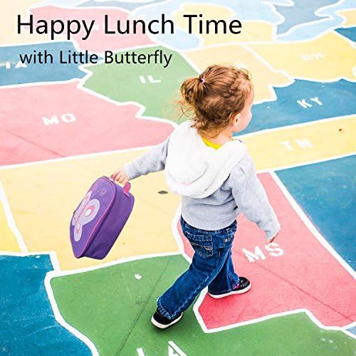 YoDo Kids Isolle Lunch Sagty com etiqueta de nome para meninas, borboleta