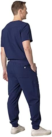 Care+Wear Men's 2-Bocks Scrub top para homens com decote em V, inclui bolso do peito e caneta, resistente a rugas com loop de crachá