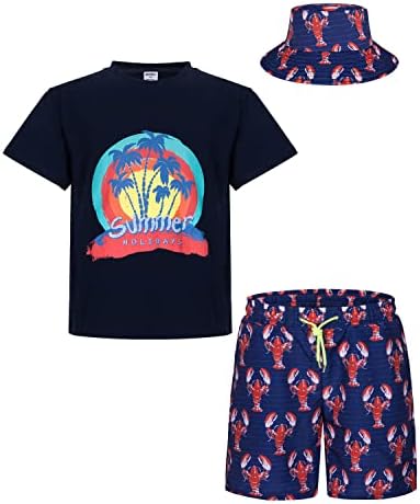 MOHEZ CRIANÇAS ROUTAS HAWAIIANAS PARA MENINOS Camiseta gráfica de impressão gráfica e conjunto curto de 2pcs roupas