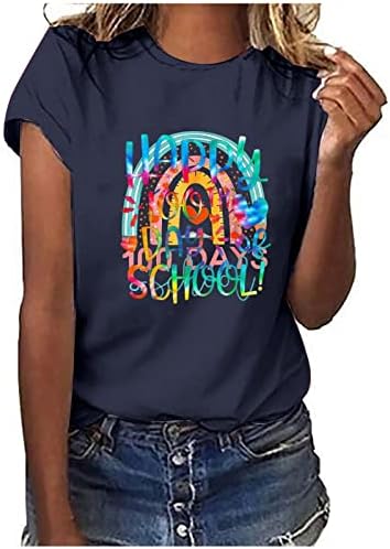 Camisas de treino para mulheres Carta engraçada Imprimir garotas adolescentes saindo tops de manga curta blusa de camisa de camiseta de túnica de túnica