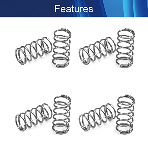 Aicosineg 50pcs de aço de mola diâmetro 0,02 '' od 0,20 '' comprimento livre 1,57 '' mola compactada para grandes equipamentos