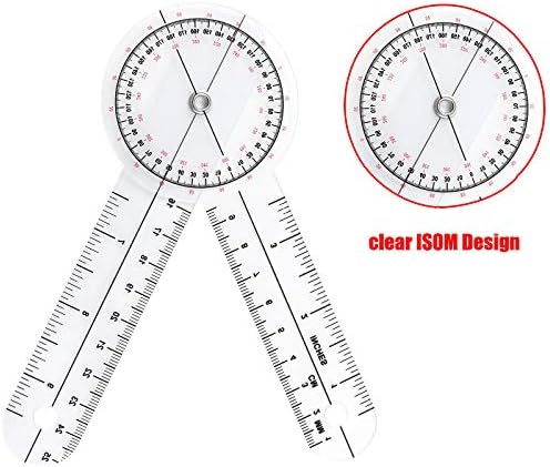 ZZHXSM 6 Goniômetro 360 graus Régua médica Avalie a amplitude de movimento do paciente