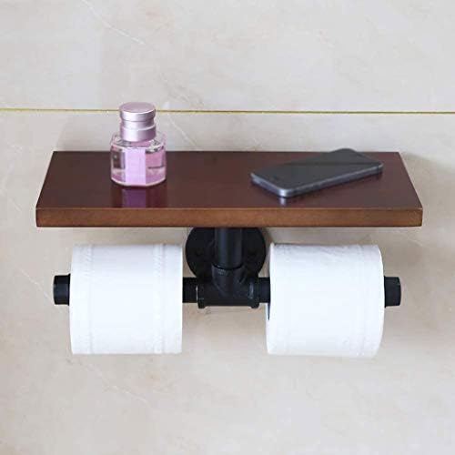 Suporte de papel higiênico preto sxnbh - suporte de papel higiênico duplo com suporte de toalha de papel montado na parede com