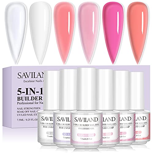 Dicas de unhas Saviland com kit de gel de cola e conjunto de gel de base do construtor-500pcs Pressione longa pregos