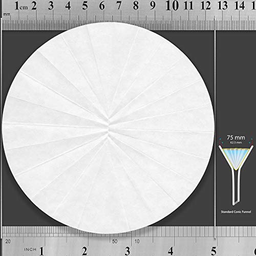 Papel de filtro canelado de 12,5 cm, pré -preparado e qualitativo de grau 2 - Fluxo lento de Zenpore 125 mm