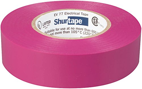 Shurtape EV 77 grau profissional, fita elétrica de vinil em cores para qualquer clima, UL listado/CSA aprovado, 7,0 mil,