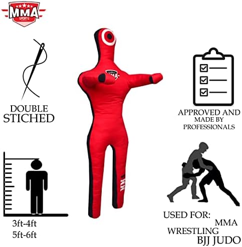 MMA Sports MMA Jiu Jitsu Dummies | Dummy de luta para adultos e jovens | Wrestling em pé brasileiro de treinamento não preenchido
