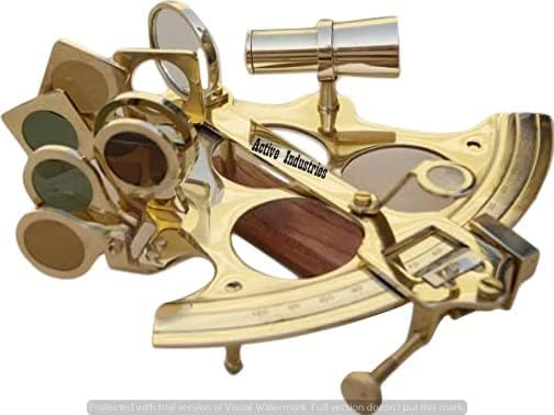 Indústrias ativas Brass náutico antigo metal bronze sextante náutico (4 polegadas, sextante de bronze de grife de grife
