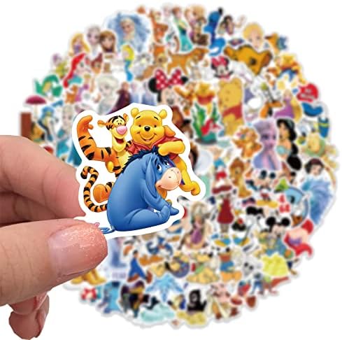 Cartoon Princess Kids Stickers Pack ， 100pcs Adesivos de personagens de desenhos animados fofos para crianças ， adesivos