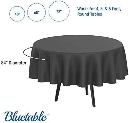 Toelas de mesa pretas redondas Tala de mesa descartável plástica 4, 5 ou 6 pés Mesas redondas Partidos de Natal Toel de mesa