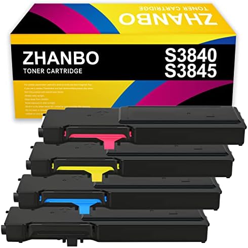 Cartucho de toner S3840 de Zhanbo Remanufaturado 11.000 páginas 593-BCBC 593-BCBF 593-BCBE 593-BCBD Substituição para Dell 3840 S3840 S3840CDN 3845 S3845CDN Impressores