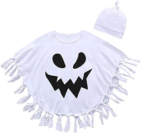 Roupa de camisa longa criança criança desenho animado borla 3d meninas halloween crianças manto+chapéu conjunto meninos
