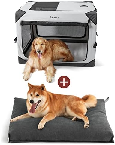 Lesure Faux Linen Chop Foam Dog Crate Pad e Cachor