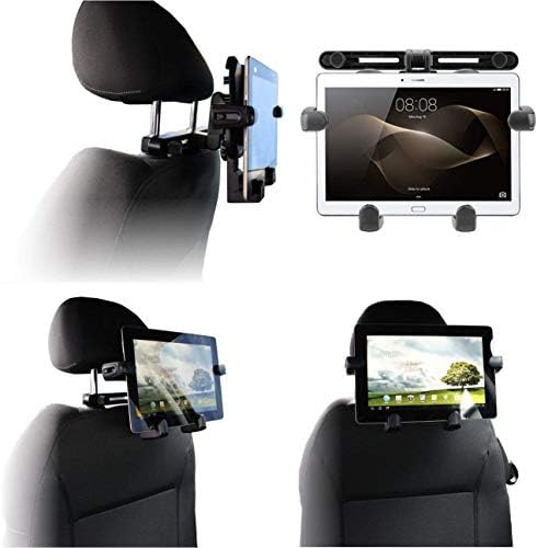 A apoio de cabeça portátil da Navitech no carro compatível com o tablet Lenovo Tab M10 HD
