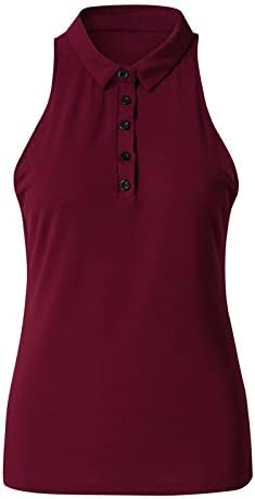 Toupko Womens Tank Tops Button Up Sleeseless Golset Shirts Summer Casual Slim Fit