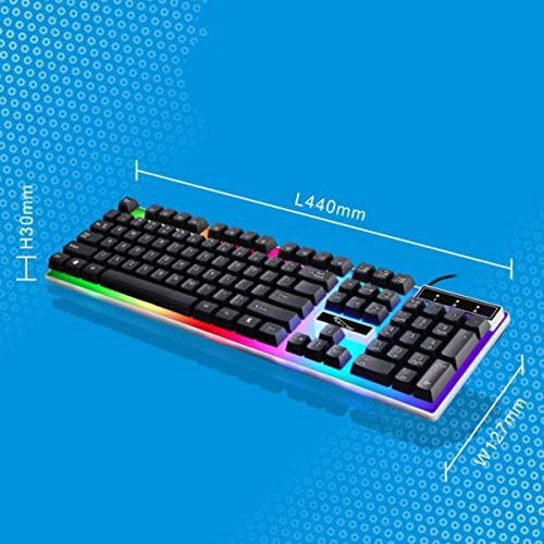 Solustre Computer teclado 2pcs luz de fundo mecânica para jogadores laptop para jogos ergonômicos USB Black RGB Teclado Computer