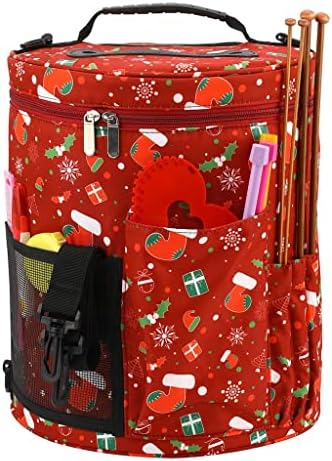 Smljlq tricô bolsa de bolsas de armazenamento de fios grandes para acessórios de costura para sacos para tricô de crochê natal (cor: