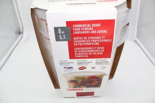 Recipientes de armazenamento de alimentos de grau comercial de Studderz Cambro com tampas - pacote 6qt, vermelho