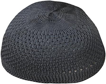 Thekufi® nylon preto liso de nylon grande kufi hat skull gorro