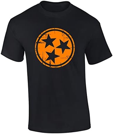 Mens Tennessee Tshirt TN FLAND TN TN ORANGE E ESTADO BRANCO DO ESTADO DO ESTUD