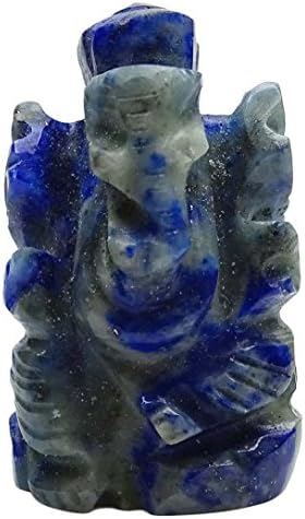 Harmonize Lord Ganesha Lapis Lazuli Stone esculpida estátua Reiki Cura de pedra estatueta