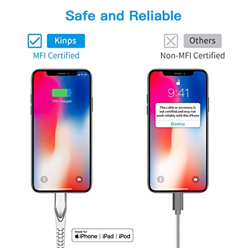 KINPS [MFI Certified 10ft USB C To Lightning Fast Charging Cable Compatível com o iPhone 12 Pro Max/12 mini/12/11 Pro Max/Xs,