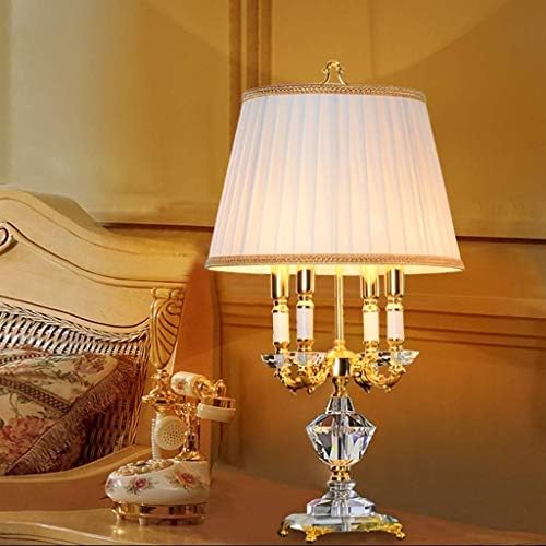 N/um lâmpada de mesa de cristal de luxo, sala de estar decorativa sofá de mesa de café luminária de cabeceira de cama de estilo simples