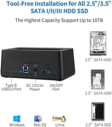 MJWDP USB 3.0 para SATA Adaptador de gabinete da estação de docking de disco rígido SATA para velocidade SSD SSD de 2,5 e