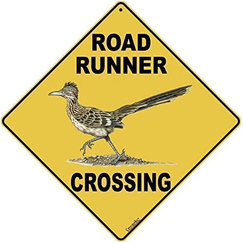 Crosswalks Road Runner Crossing 12 x 12 Sinal de alumínio