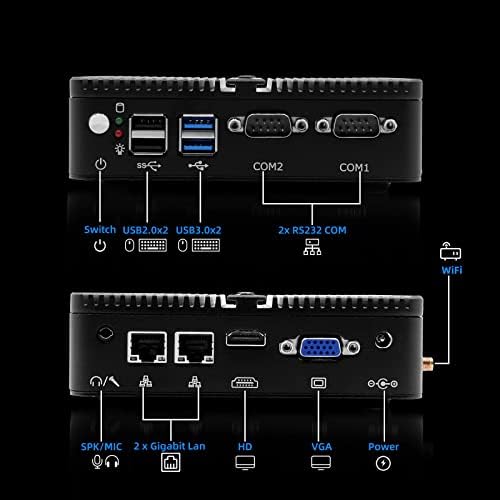 Mini Industrial PC, Windows 10 Pro 8 GB DDR4 RAM 256 GB SSD, Celeron J4125, 4K HD Mini Computador de Desktop, Micro PC, HDMI/VGA/2