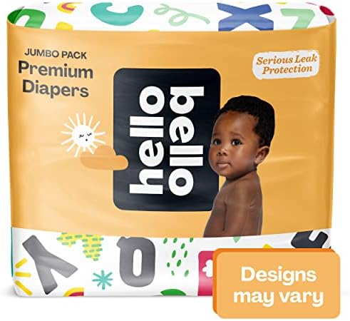 Hello Bello Premium Baby Fregers Tamanho 2 I 120 Contagem de fraldas descartáveis, extra-absorventes, hipoalergênicas e ecologicamente corretas com fraldas de bebê com conforto e conforto.