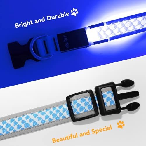 LED Light Up Dog Collar, colares USB Recarregável Cola de cachorro iluminada Glow à prova d'água nos colares de cachorro escuro para