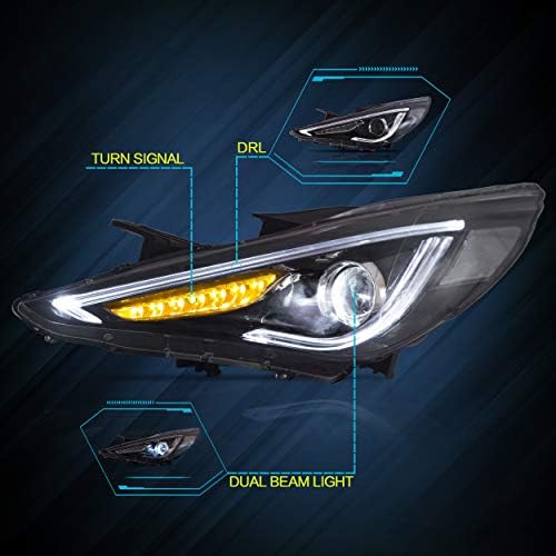 VLAND FAZENDS E LUVENHAS DE LED ASSENHO DE LED FIXA PARA HYUNDAI SONATA 2011-2014, kit de conversão de lâmpada D2H/HID