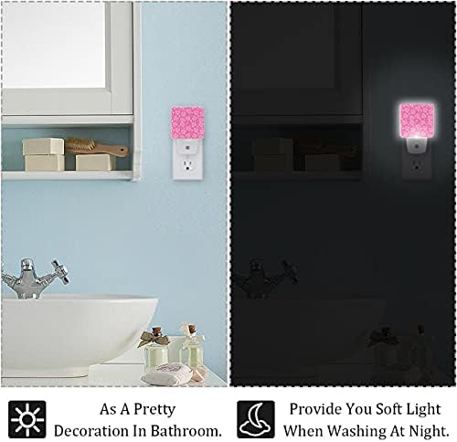 Padrão de diamante rosa luz LED Night Light, Kids Nightlights for Bedroom Plug in Wall Night Lamp Brilho ajustável para escadas