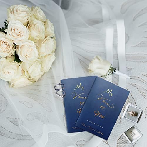 MS LLC Vow Books, Vow Books for Wedding Set Inclui uma caixa de presente de lembrança e 2 canetas, elegantes livros de votos de folha
