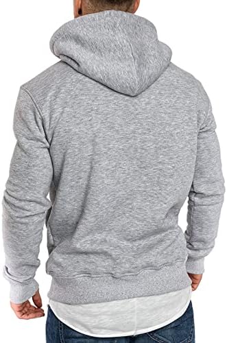 Solid Solid Color Sport Fleece Hoodie Casual Manga Longa Henley Selta Slim Compolpe com Capuz com Pocket Kanga