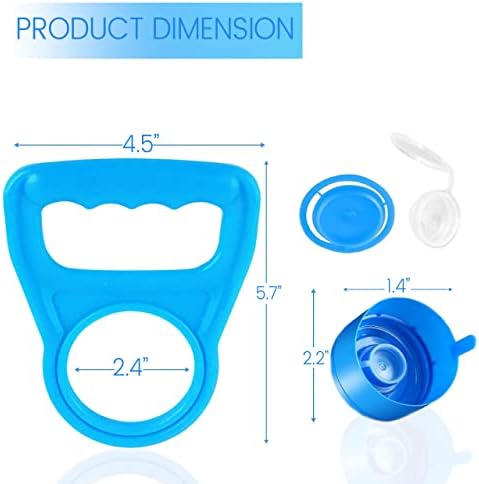 Performore 10 pacote de tampas anti -derramamento de garrafa de água 55 mm x 36 mm inclui 1 alça de garrafa de água