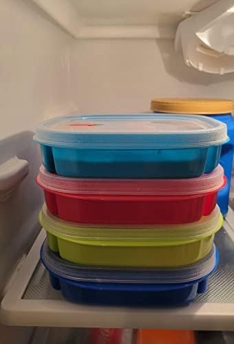 Conjunto de regentes de 4 - Recipientes de armazenamento de alimentos para microondas, lancheiras gratuitas de BPA - 3 placas divididas