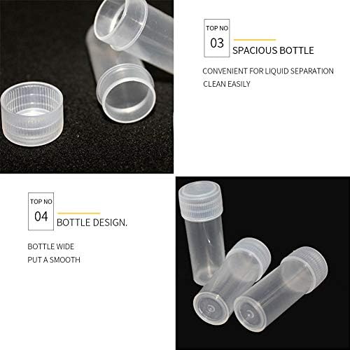 Mamadeira de amostra de 5 ml de 50 ml, tubo de plástico vazio de plástico transparente pode ser preenchido com recipiente cosmético,