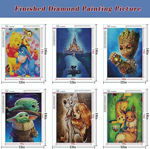 6 Pacote 5D Kits de pintura de diamante para adultos kits de arte de diamante completa para tinta para iniciantes com diamante