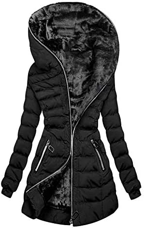 Capatos de chuva femininos de Foviguo, Winter Basic School School Longa Mulheres Parka Plus Tamanho Parka Capuz Pocket Midweight