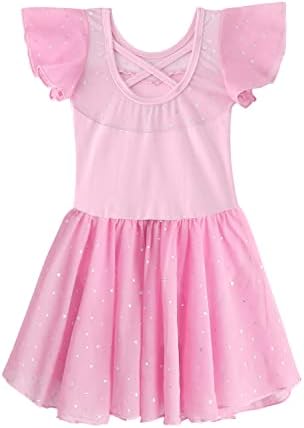 Eqsjiu Toddler Ballet Leotard para Girls Dance Salia Camisole Ballerina Dress Roupet Nude 2-10 anos